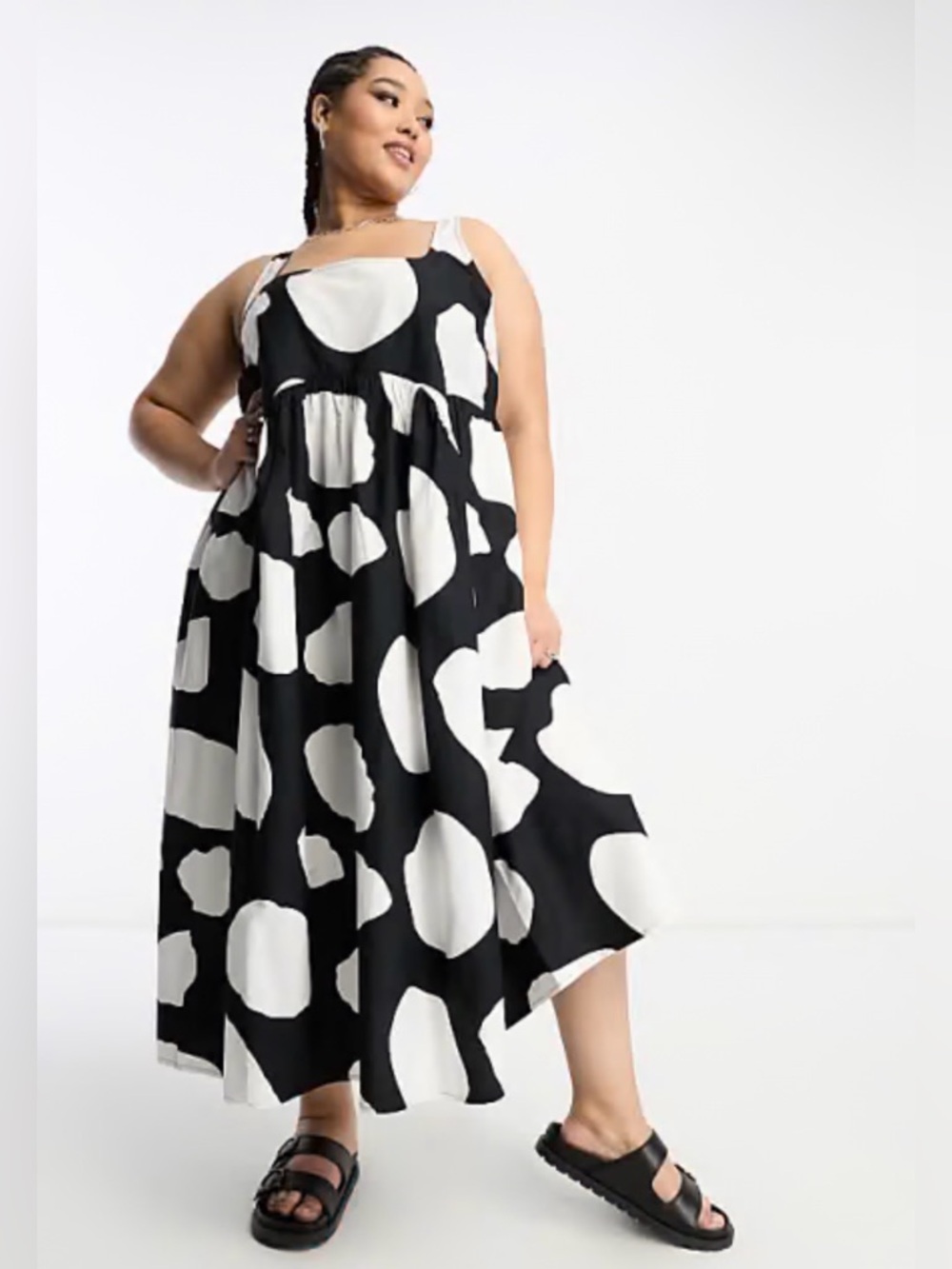 ASOS Black and White Polka Dot Maxi Dress